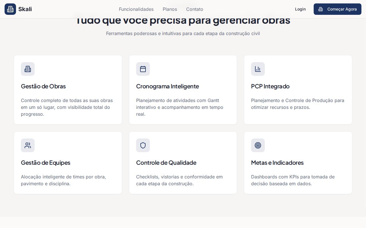 Funcionalidades do Skali